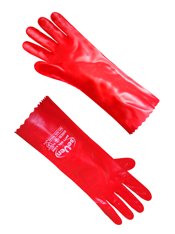 Рукавички МБС червоні довгі 35см SEVEN 69254